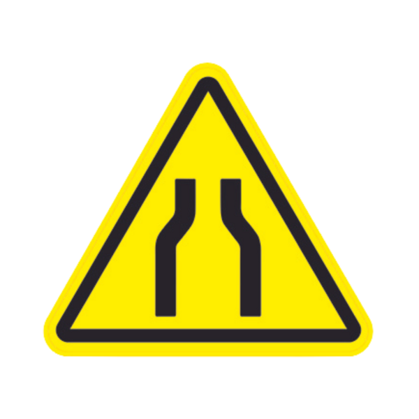 Panneau Triangle PSI Danger Rétrécissement TRI-ABS148